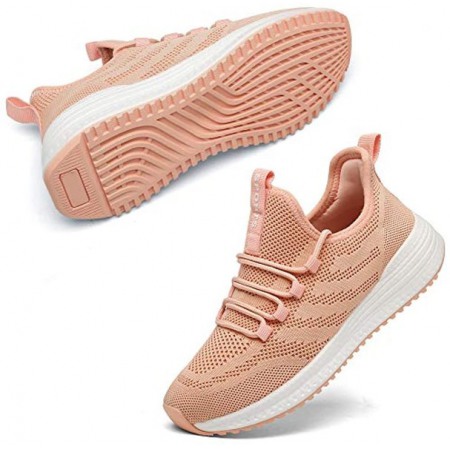 Women's Running Shoes Lightweight Non Slip Breathable Mesh Sneakers Sports Athletic Walking Work Shoes Pink