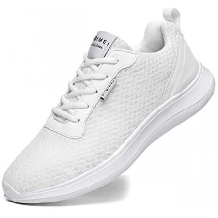 Men's Breathable Mesh Tennis Shoes Comfortable Gym Sneakers Lightweight Athletic Running Shoes White