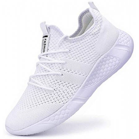 Men's Sport Gym Running Shoes Walking Shoes Casual Lace Up Lightweight White